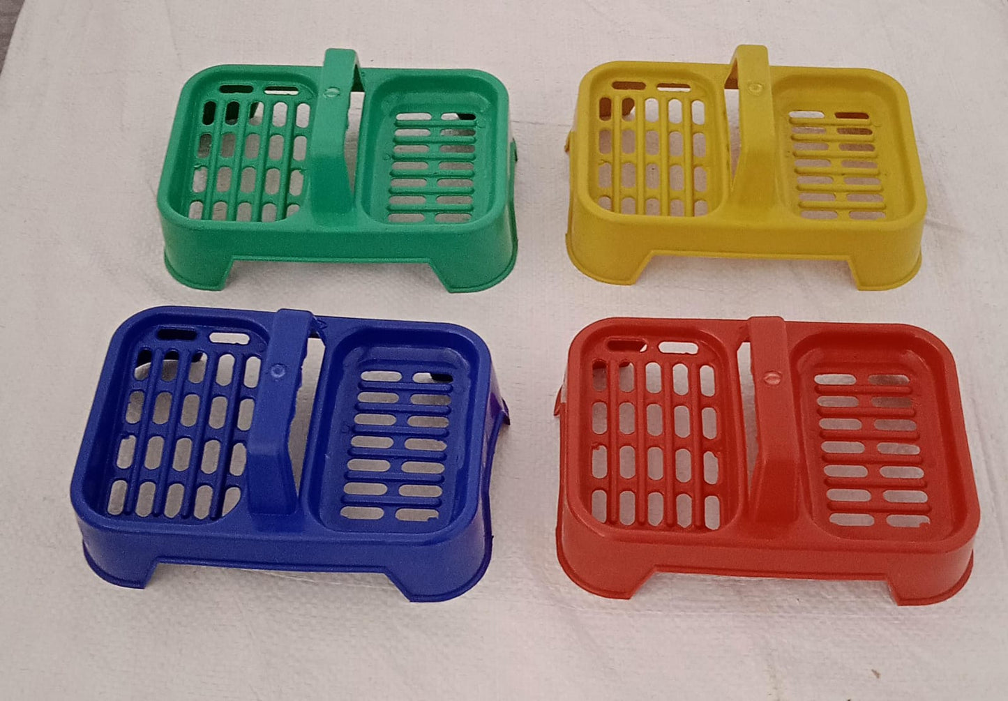 2in1 Plastic Soap Case, Dual Section Soap Holder for Bathroom or Kitchen Sink (1 Pc / Multicolor)
