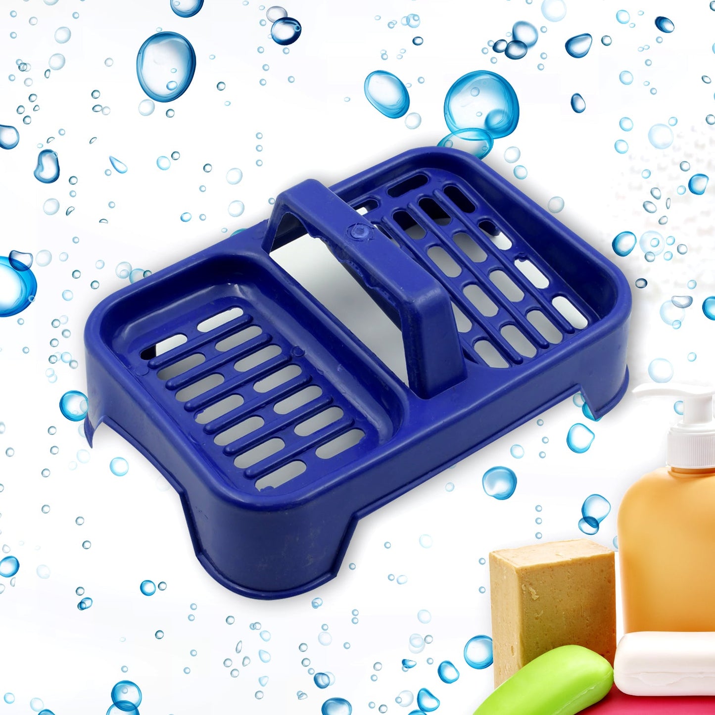 2in1 Plastic Soap Case, Dual Section Soap Holder for Bathroom or Kitchen Sink (1 Pc / Multicolor)